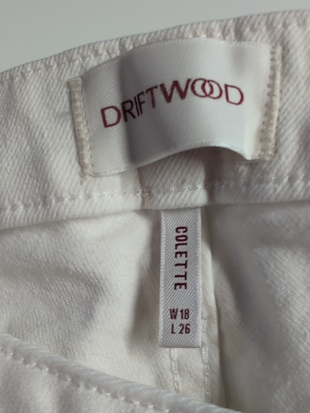 Driftwood Driftwood Off white Jeans Colette Embroidered Crop Jean Size 18 EUC - Picture 12 of 12
